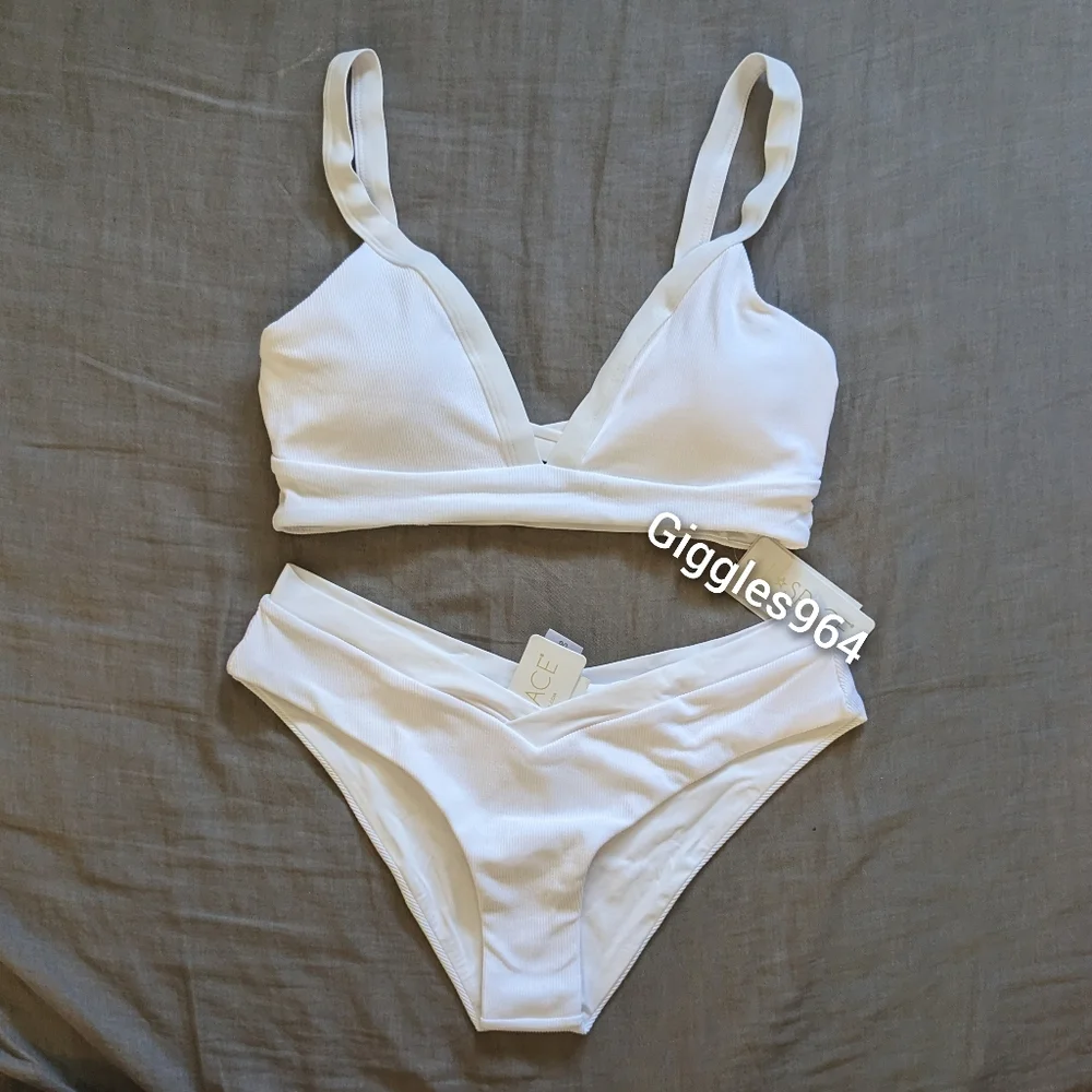 L*Space Vera Pratt Bikini Set White Rib
